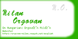milan orgovan business card